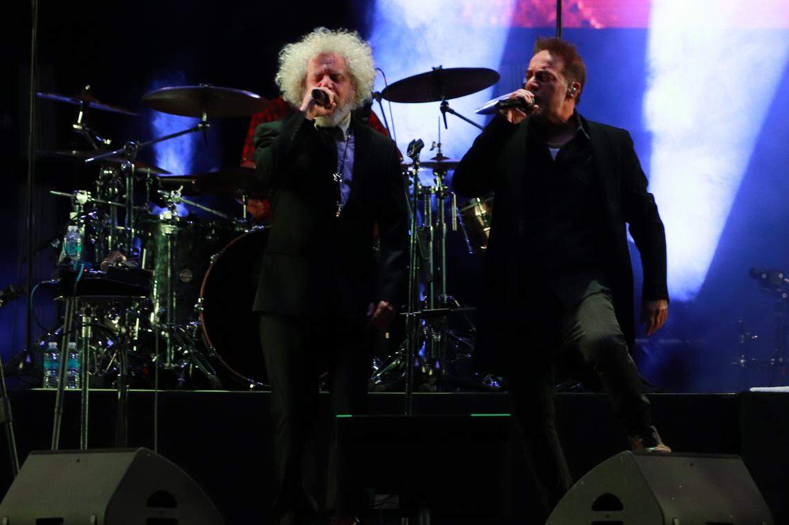 The Argentine rock band Los Fabulosos Cadillacs, led by Vicentico, Flavio Cianciarulo, Sergio Rotman.