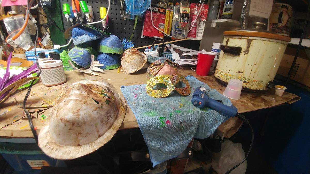 Behind the scenes at Leathermaster, a shop in Key West, original masks and other leather accessories are crafted by hand.