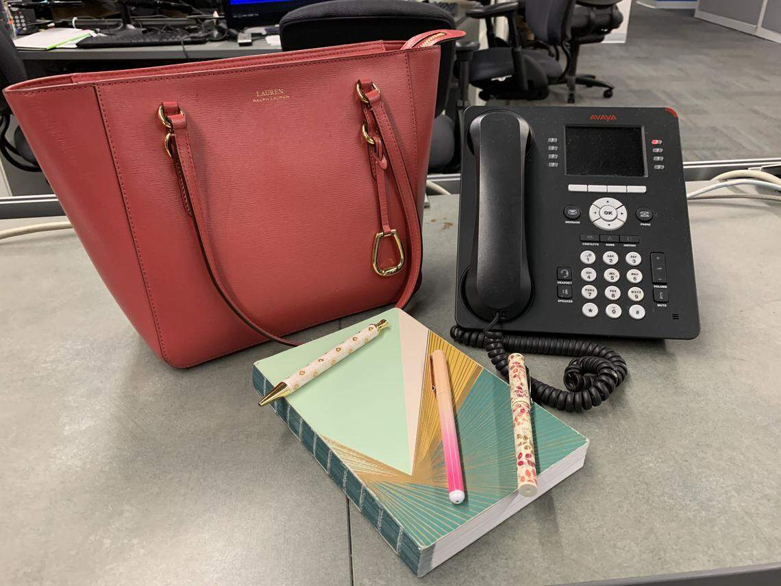 Purses, pens, phones and keyboards can be germ-ridden and lead to the spread of flu in offices.