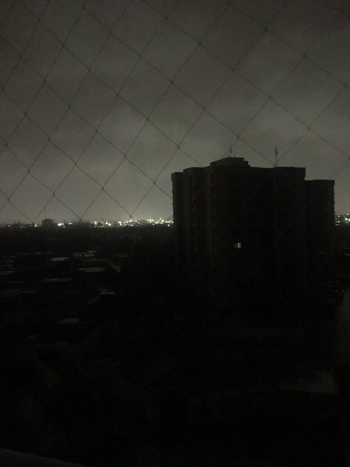The night view from Henry Ocando’s home in Maracaibo, Venezuela, during a blackout.