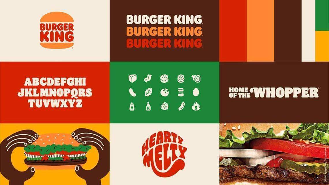 Burger King’s first major rebranding since 1999 brings retro imagery and colors back to its food wrappings and restaurant designs in January 2021.