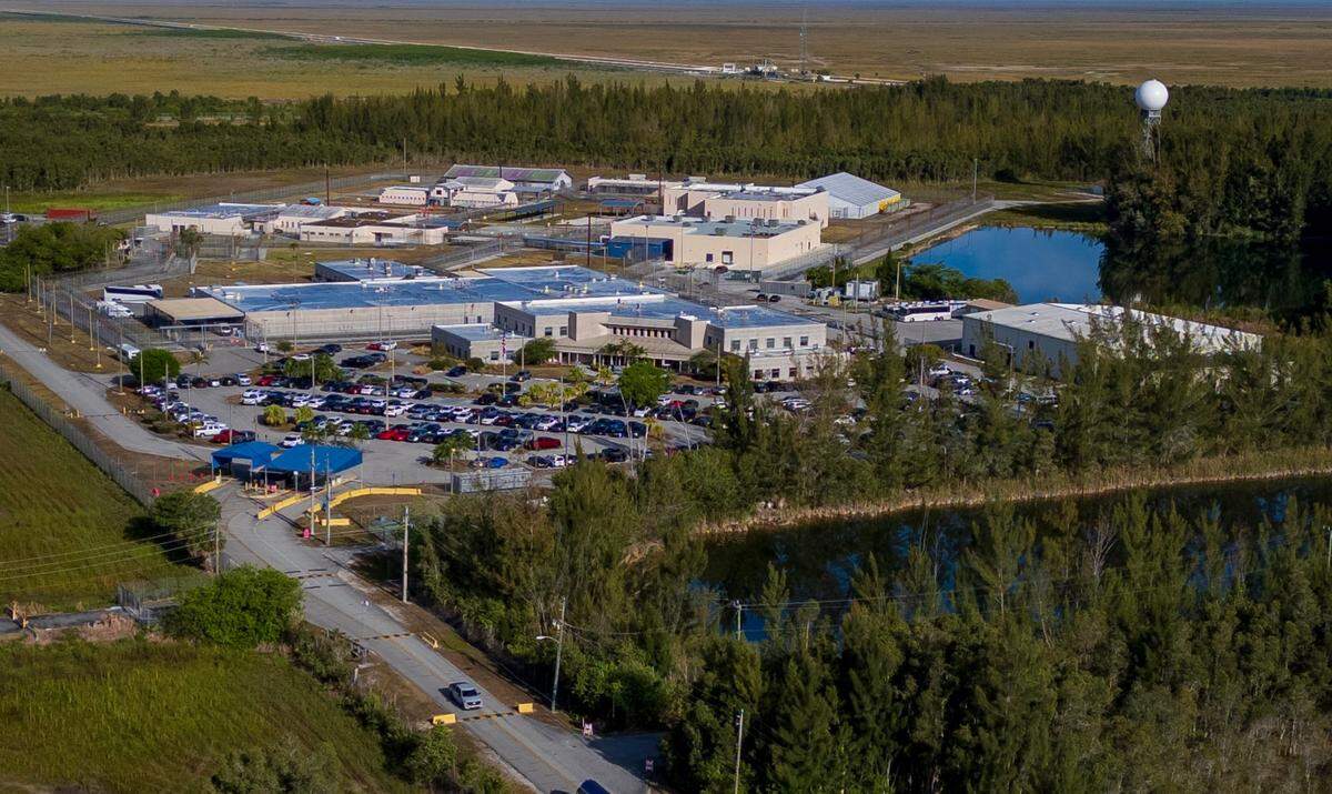 Aerial view of the Krome Detention Center in West Miami, on Friday May 02, 2025.