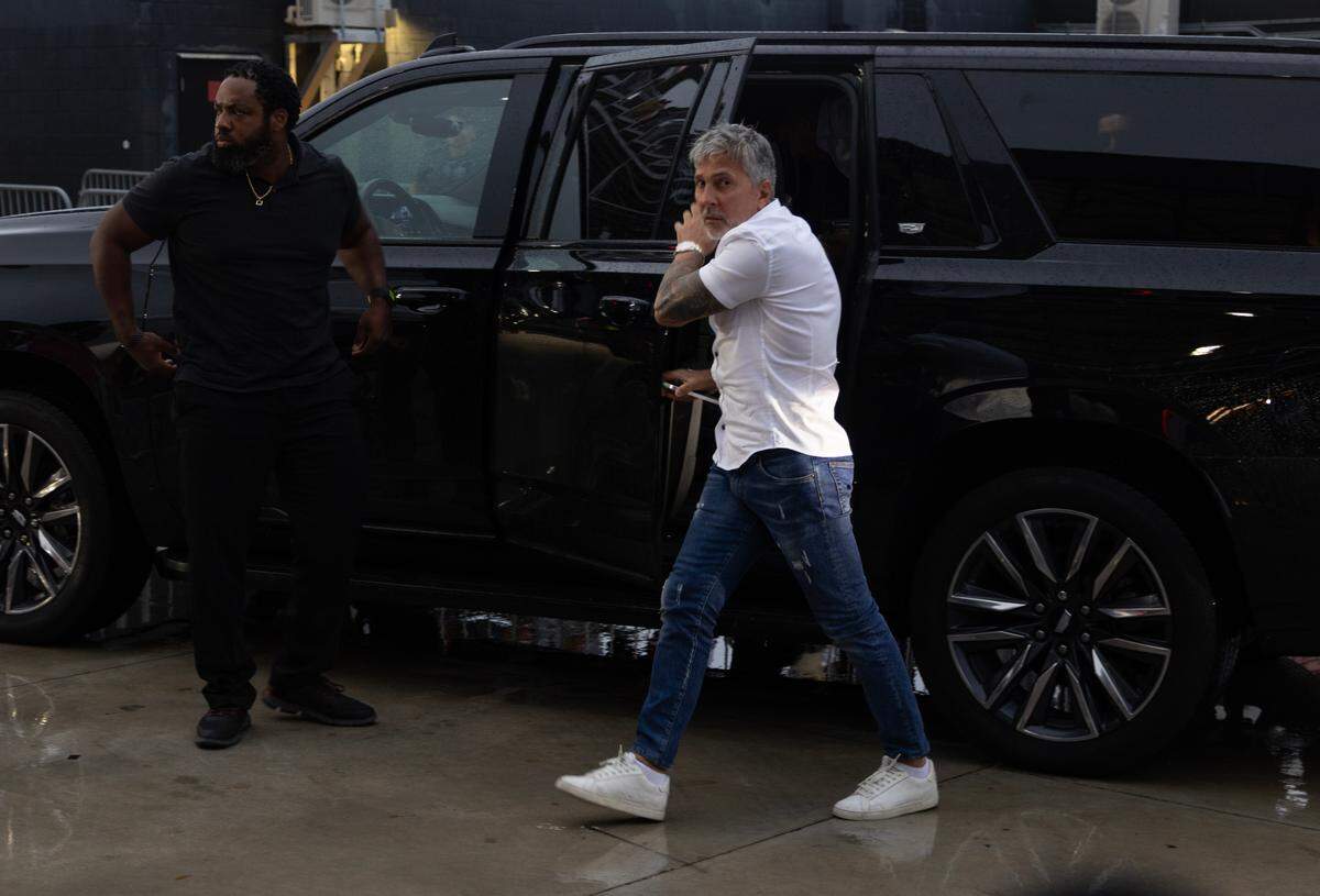 Lionel Messi’s father Jorge Messi arrives to DRV PNK Stadium before Inter Miami CF’s The Unveil event on Sunday, July 16, 2023 in Fort Lauderdale, Fla.