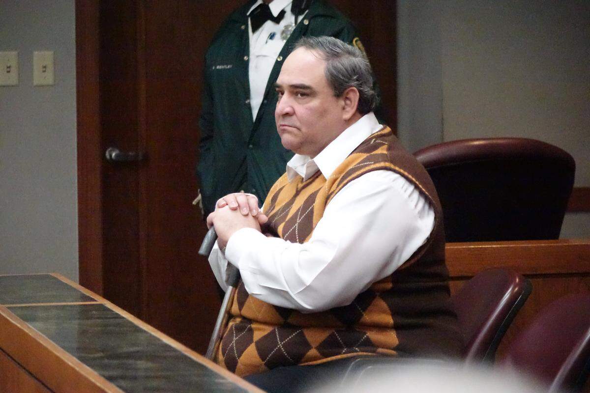 Rafael Andres, convicted of murdering waitress, Yvette Fariñas, in 2005, sits during the death penalty phase of his trial in 2014.
