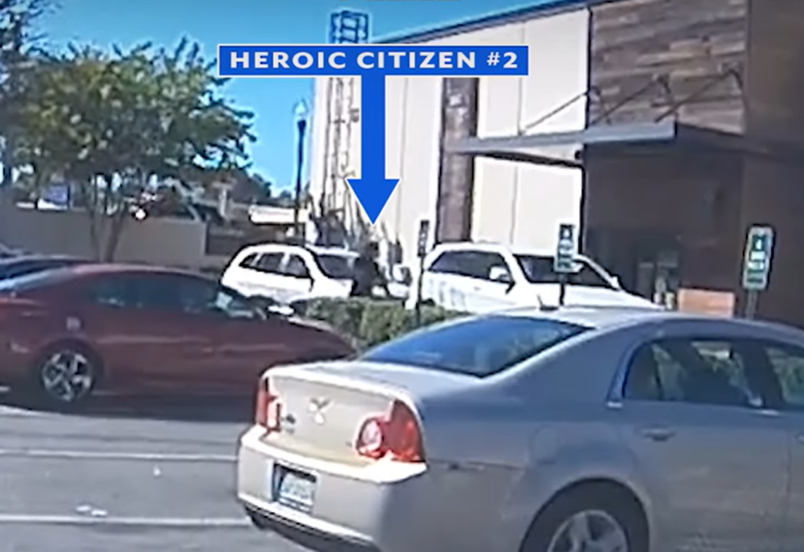 A second “heroic citizen” got out of the car behind Prouty and chased him down until officers arrived, Ocala police said.