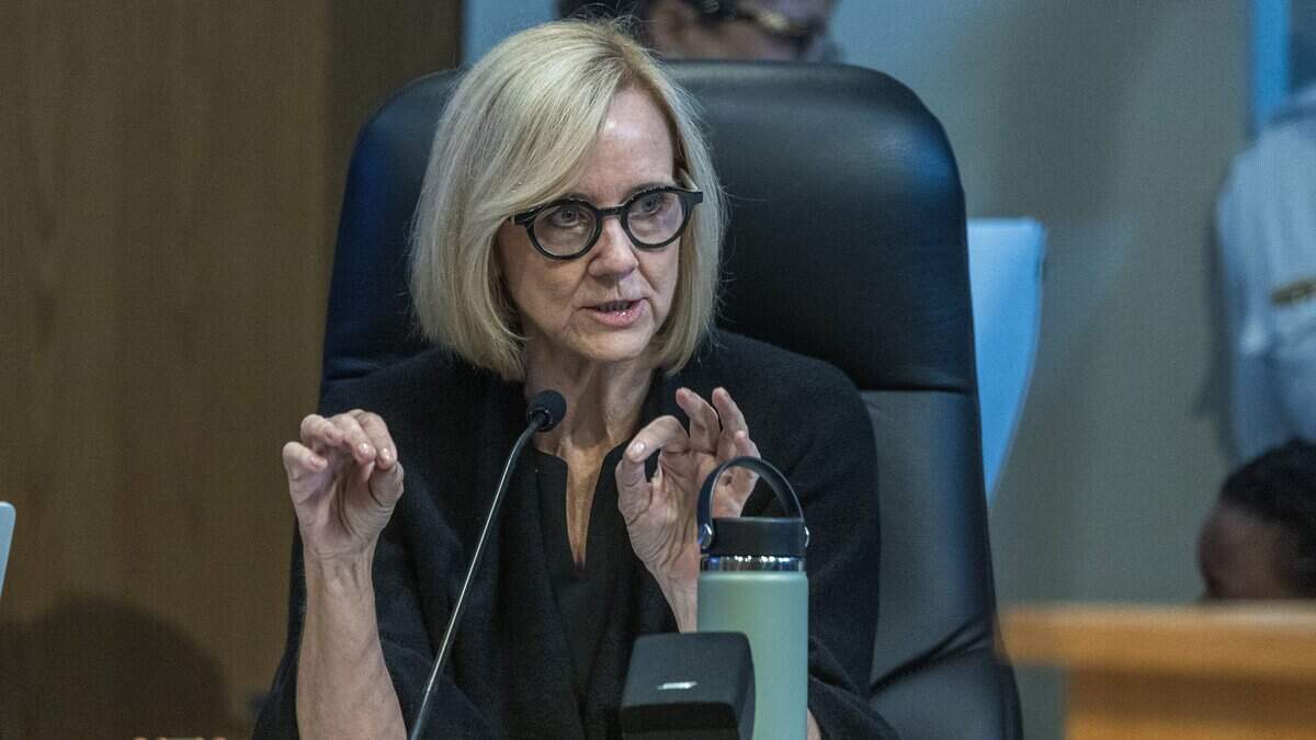 City of Miami Mayor Eileen Higgins speaks as she chairs the Commission meeting where her $450M bond proposal was discussed, at City Hall, on Thursday July 09, 2026.
