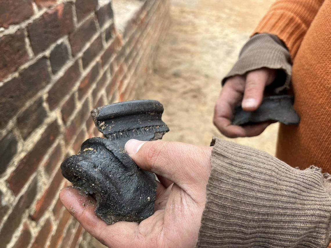 A variety of ancient ceramic shards were unearthed from beneath the firehouse.