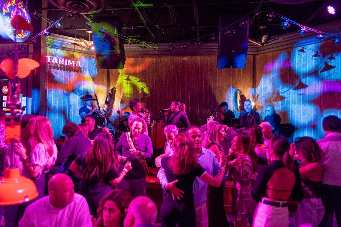 Guests dance at Andrés Carne de Res in Miami Beach.