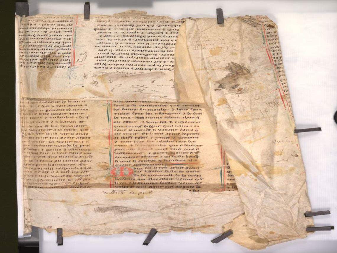 The manuscript was preserved “in situ” to avoid any further damage to the centuries-old piece.