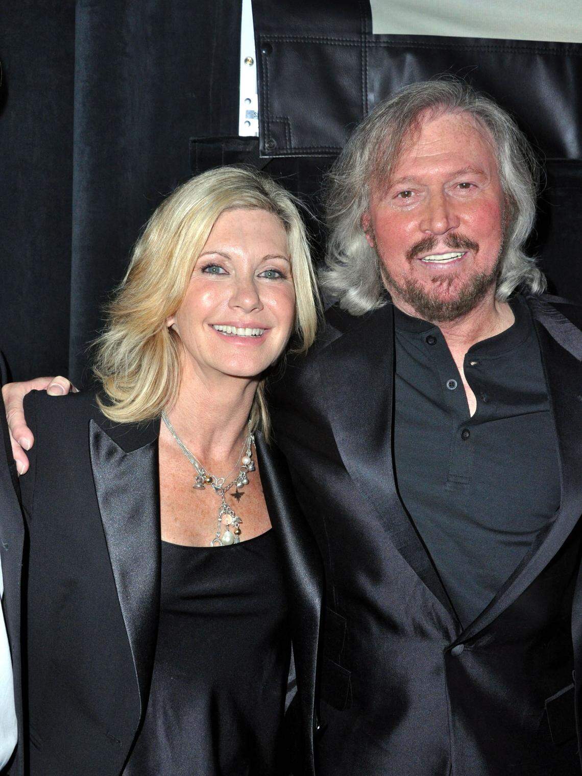 Olivia Newton-John and the Bee Gees’ Barry Gibb at the Love and Hope Ball at the Diplomat Hotel in Hollywood, Florida, in a file photo from February 2009. The gala was to benefit the Diabetes Research Institute, a South Florida organization Gibb and his wife Linda had long supported.