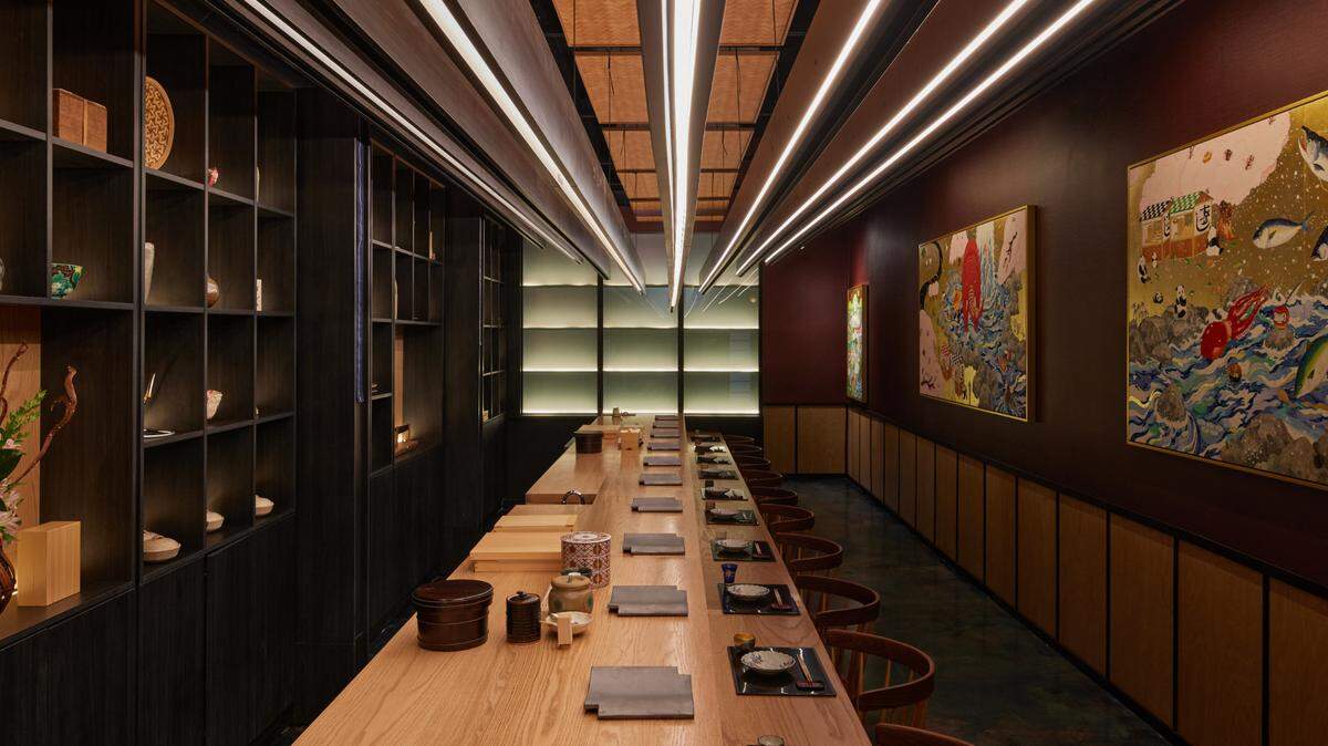 The counter at Ogawa omakase restaurant in Miami’s Little River neighborhood.