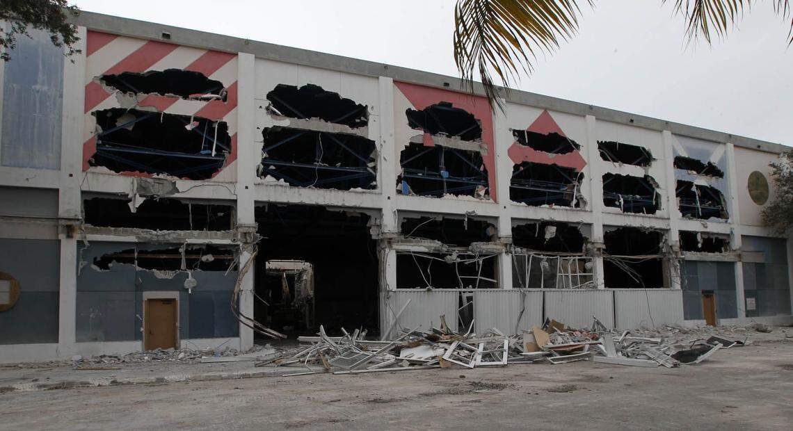 Demolition on the aging Coconut Grove Convention Center began, Tuesday, Nov. 5, 2013.