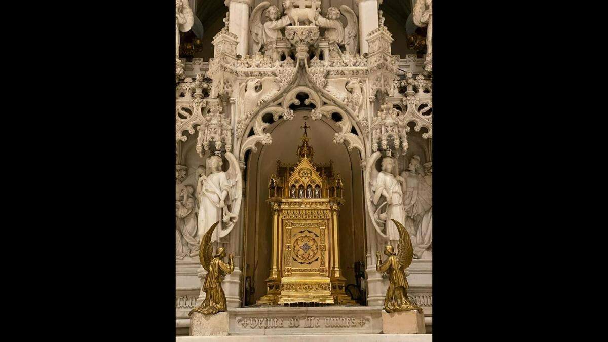 In this photo is the gold tabernacle that was in place at St. Augustine’s Roman Catholic Church before it was stolen.