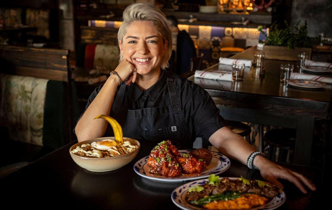Chef Eileen Andrade, here with some of her culinary creations at Finka Table & Tap in Kendall, says that every restaurant seems to be suffering this summer. She is using the quieter months to make improvements to the restaurant.