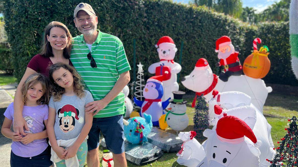 Desiree and Victor Pedroso, and daughters Anastasia and Alexis, proudly share their holiday lights and decorations each year.