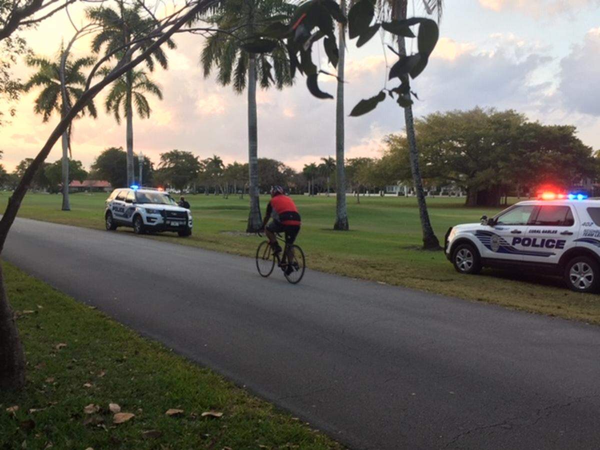 Coral Gables police have blocked off pedestrian access to the Granada golf course during the coronavirus pandemic.