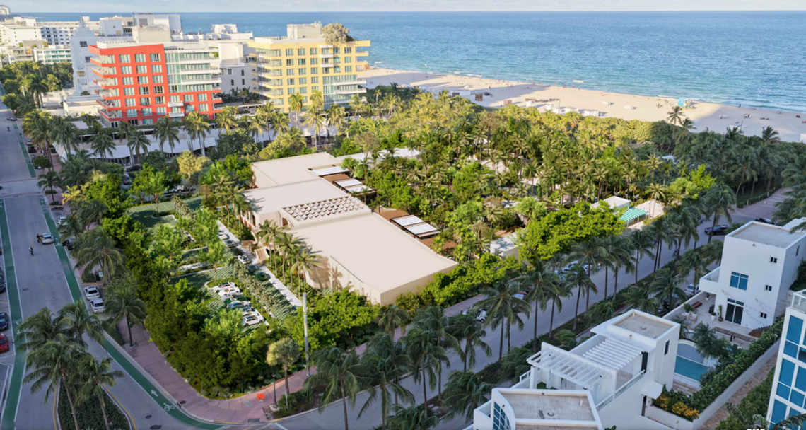 An overhead rendering of the proposed project.