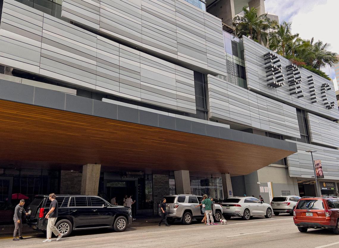 People arrive at the East Miami hotel on Monday, Sept. 4, 2023, in Brickell City Centre.