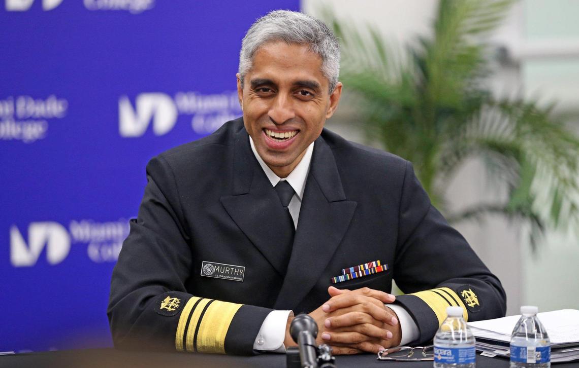 Dr. Vivek Murthy, the U.S. surgeon general and a graduate of Miami Palmetto High, met with the Miami Herald Editorial Board and its health team Friday to discuss several public health concerns, from loneliness and isolation, to the impact of the pandemic to the real-world consequences of healthcare workers burning out. He spoke at Miami Dade College Medical Campus, where he also spoke to students.