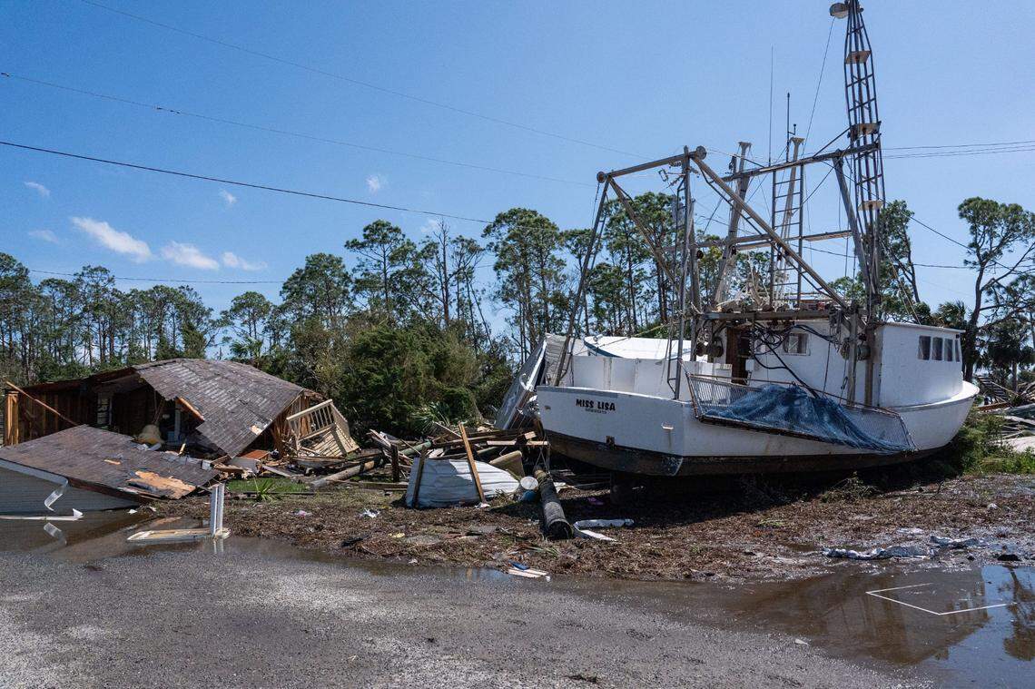 The landscape of Keaton Beach, Florida is permanently altered after Hurricane Helene tore through Florida’s Big Bend on Thursday, Sept. 26, 2024 and into the early hours of Friday. Homes were ripped from their foundations, boats were displaced and personal belongings litter the ground.