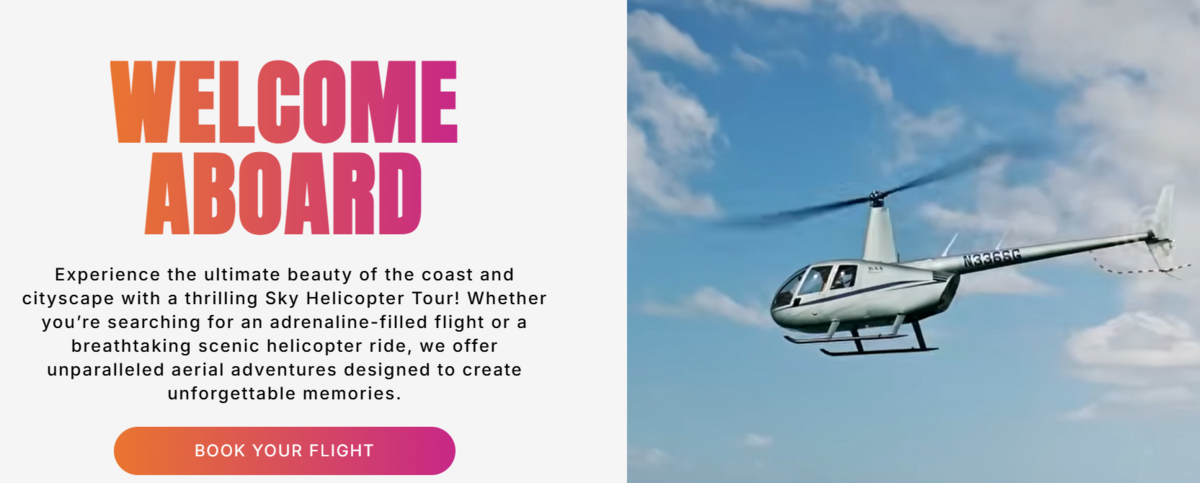 A screen grab from the Sky Helicopter Tour website shows the tail number of the helicopter involved in the Jun. 13 crash at North Perry Airport.
