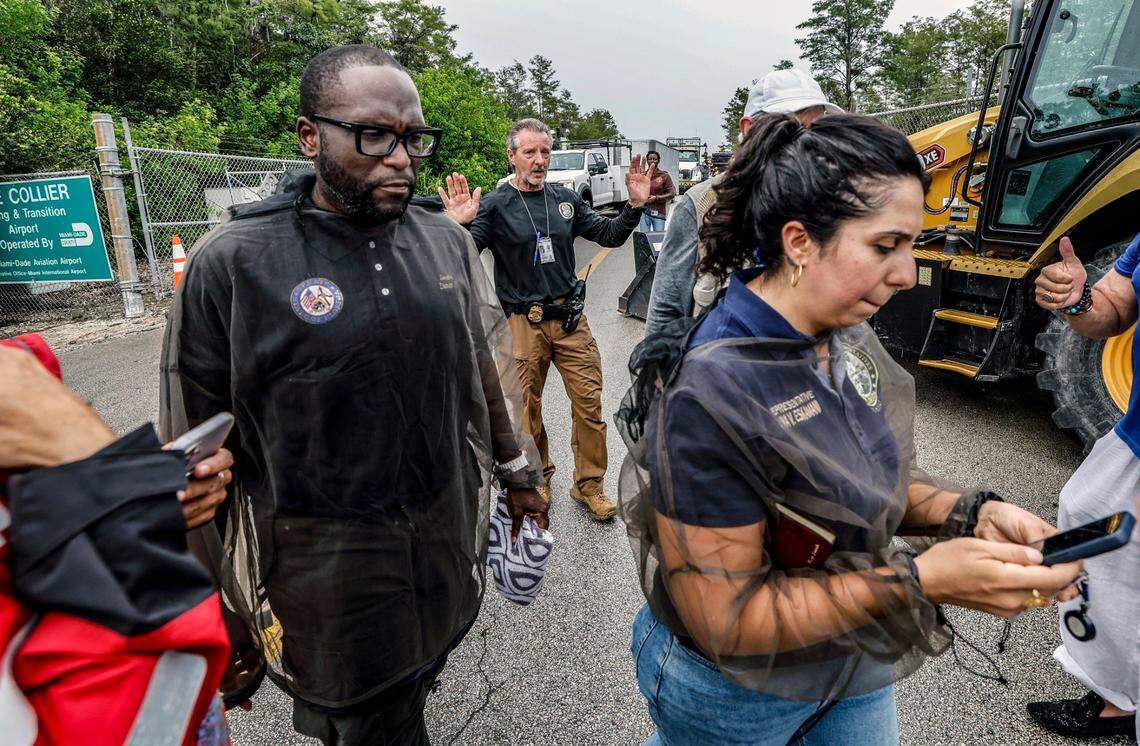 Florida state Sen. Shevrin Jones, Rep. Anna Eskamani and fellow representatives were denied entry Thursday into Alligator Alcatraz.