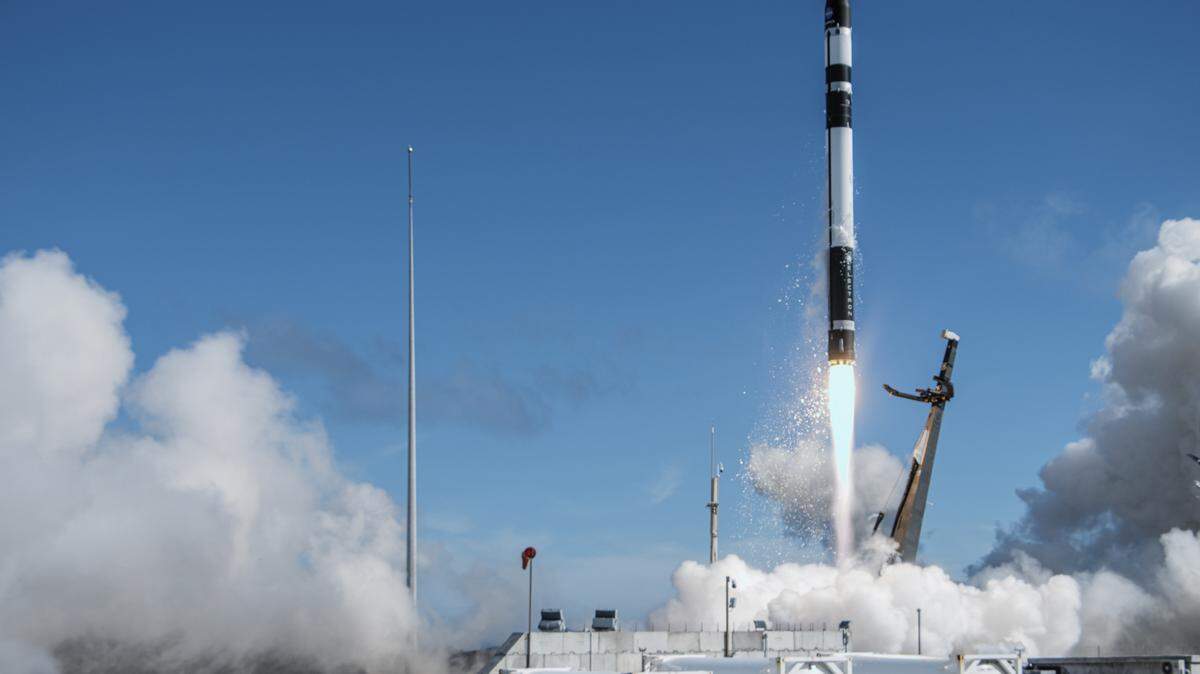 A rocket containing two NASA hurricane tracking satellites launches from New Zealand Sunday, May 7, 2023.