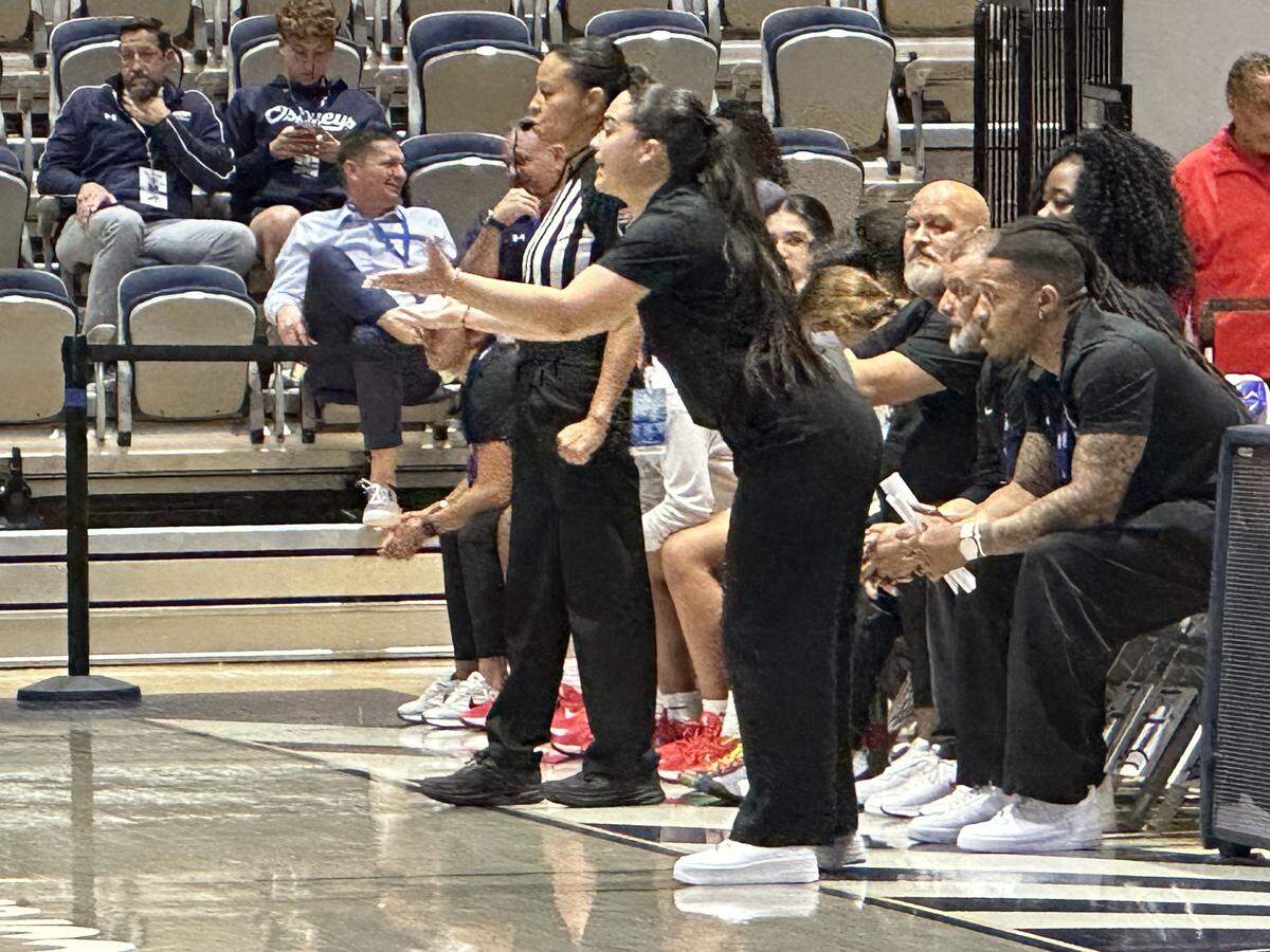 Doral Academy girls’ basketball coach Daniela Barrios led the Firebirds to their first state championship on Saturday at UNF Arena in Jacksonville, Fla.
