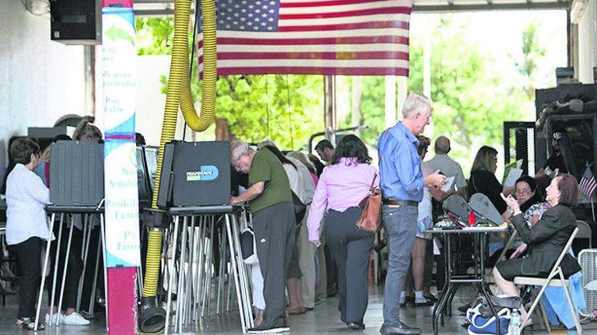 Voters cast ballots in Miami Beach during the 2018 midterm elections.