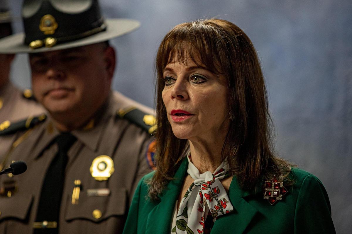 State Attorney Katherine Fernandez Rundle speaks during a press conference to announce the arrest and extradition of an alleged human trafficker at the State Attorney’s Office in Miami, Florida, on Thursday, Dec. 29, 2022.
