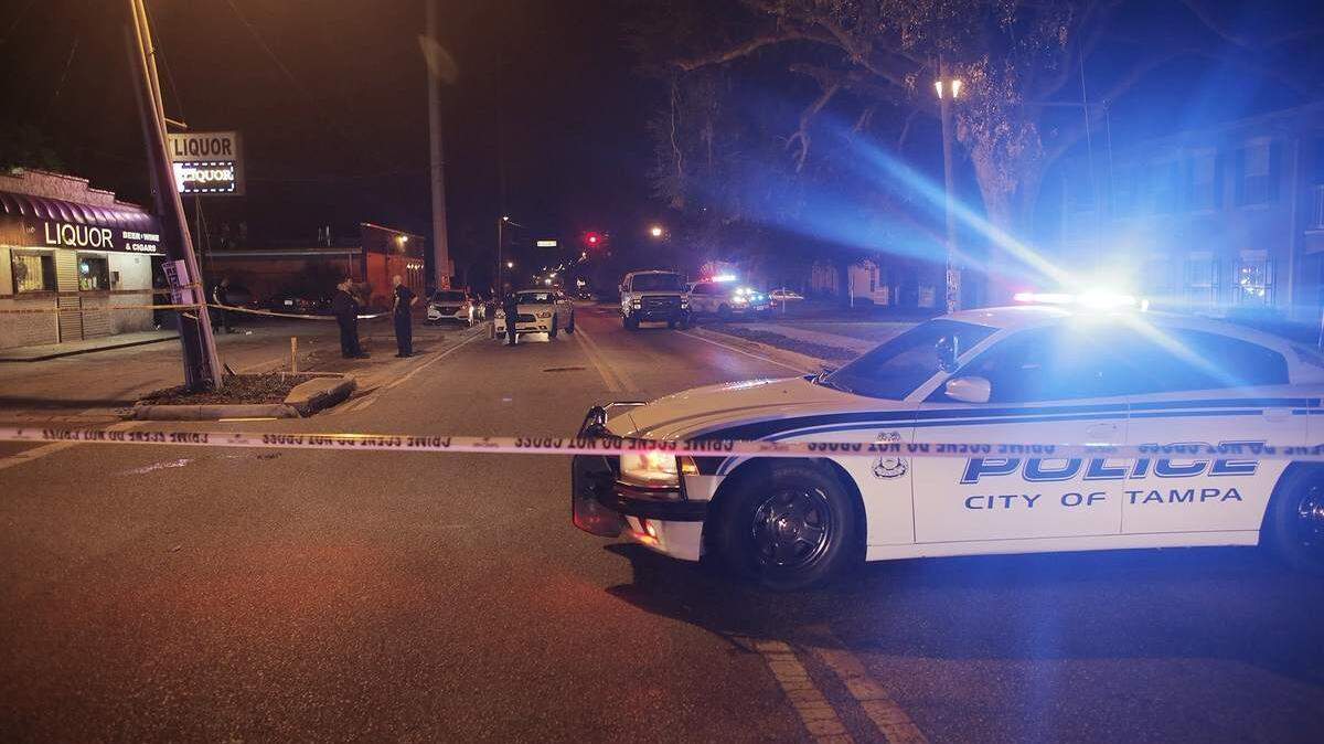 The Tampa Police Department investigates a crime scene that involved a drive-by shooting on East Lake Avenue and North 22nd Street in 2017. Citing a new Florida constitutional amendment known as Marsy’s Law, the department is now withholding the names of crime victims and other information.