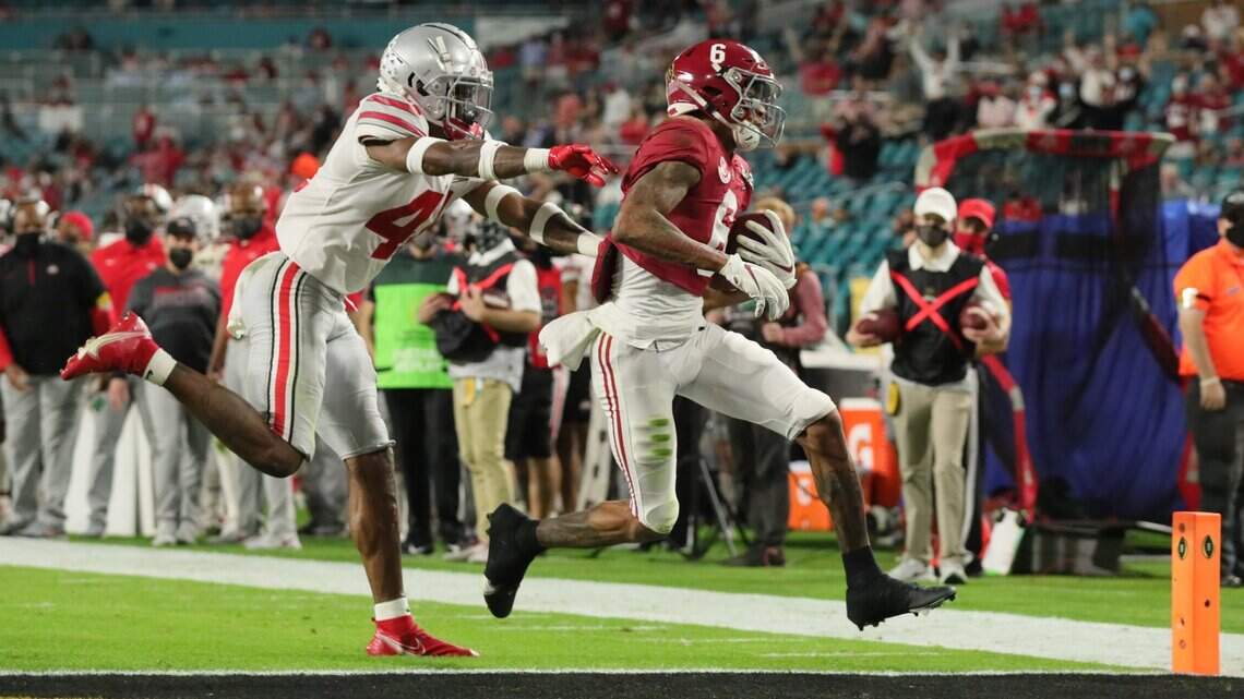 DeVonta Smith’s weight concerns some, but apparently not Chris Grier and the Dolphins