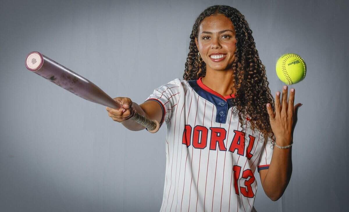 Doral Academy's softball player Anabela Abdullah photographed for Miami-Dade Players of the Year in Miami, Florida, on Thursday, May 28, 2026.