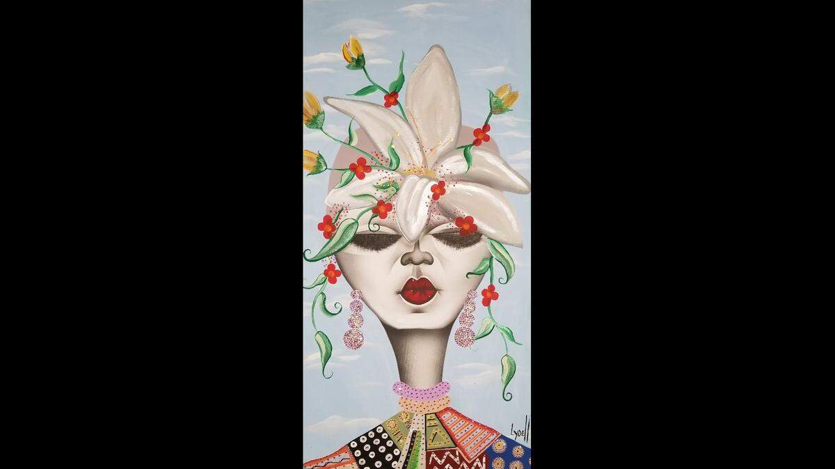“Mother’s Love” by Lydell Martin is one of the works on display through Sunday at Melanin Rendezvous at the Little Haiti Cultural Art Center.
