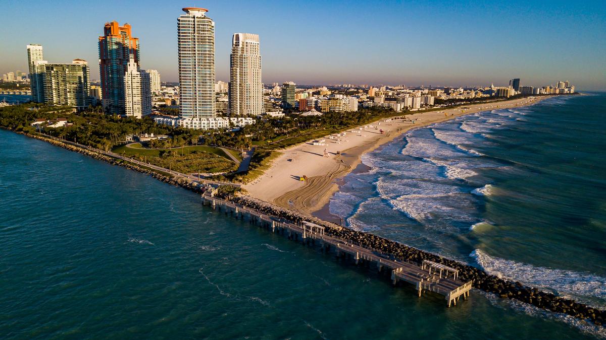Aerial view of Miami Beach on Wednesday, January 22, 2020.