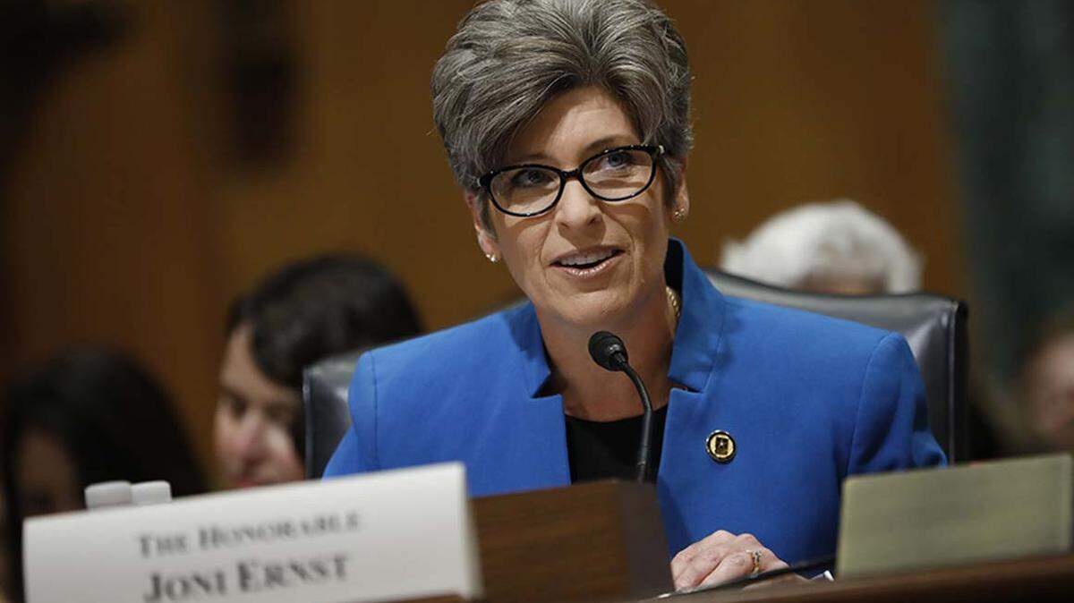 Sen. Joni Ernst, an Iowa Republican, served as a lieutenant colonel in the Army National Guard.