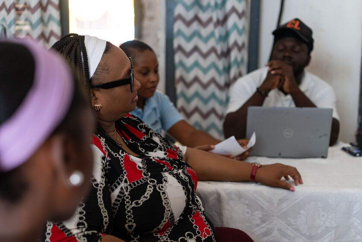 Régine Zéphirin Diègue, with eyeglasses, founded Movement for the Integration and Emancipation of Disabled Women in 2009 to address the exclusion and discrimination faced by women and girls in Haiti.