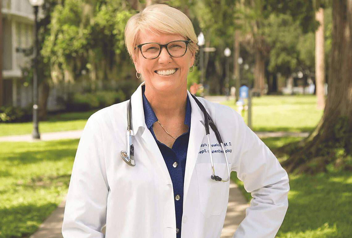 Dr. Kayser Enneking narrowly lost a Gainesville state Senate race in 2018 after FPL secretly financed a no-party candidate in the general election who siphoned votes away from her campaign.