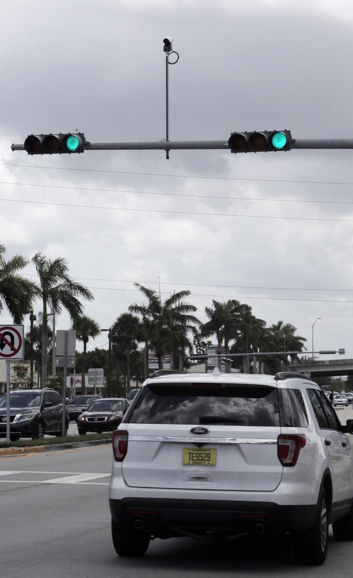 A vehicle detection camera on the traffic light at the intersection of U.S. 1 and Southwest 72nd Court, next to the Dadeland South Metrorail station.
