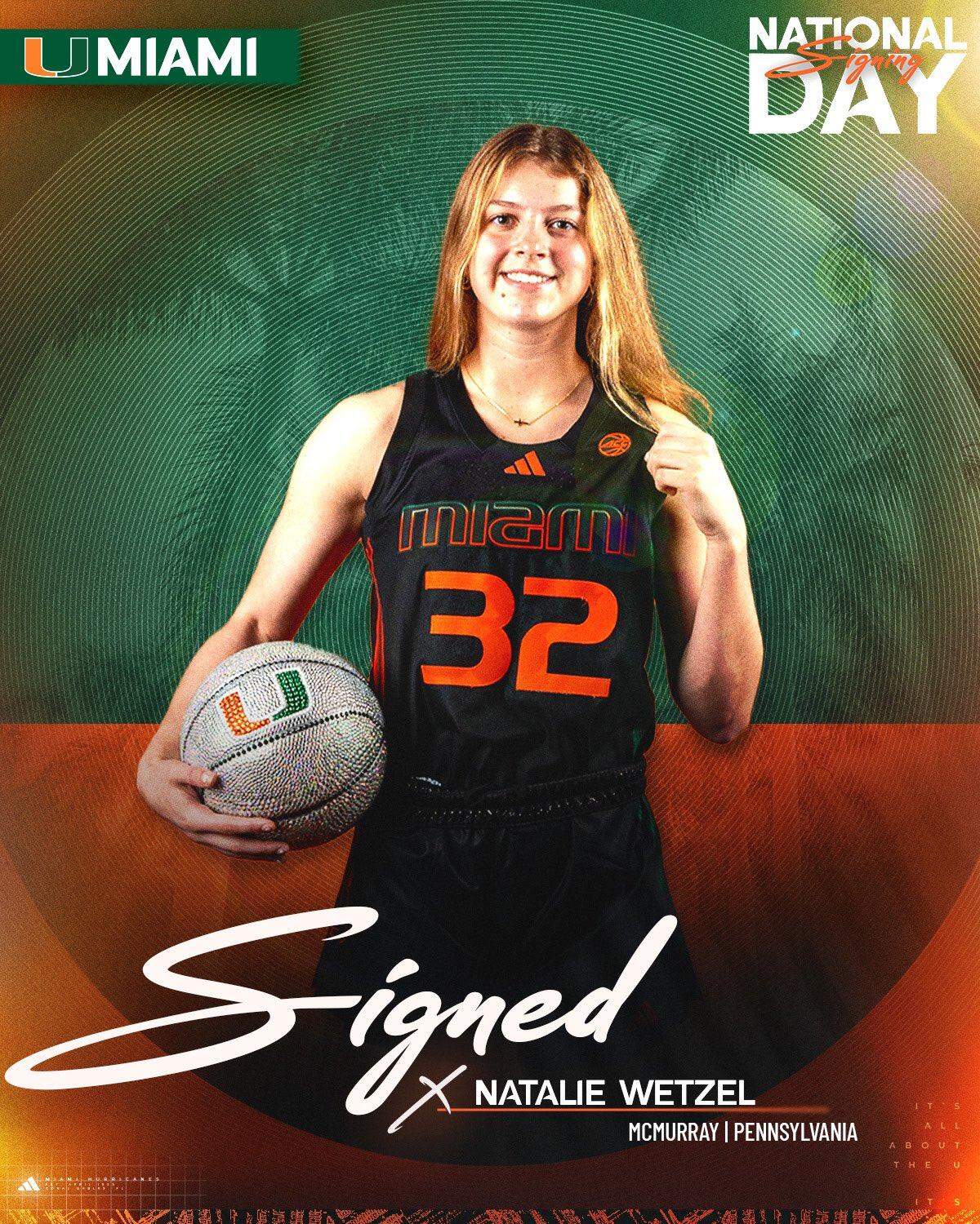 Natalie Wetzel signed with the University of Miami.