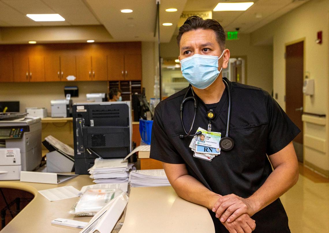 Jorge Gallegos is a Miami firefighter who works part time as an emergency room nurse at Baptist Health’s South Miami Hospital. He said firefighting and nursing are intertwined, as he has served everyone from “homeless to millionaires.”