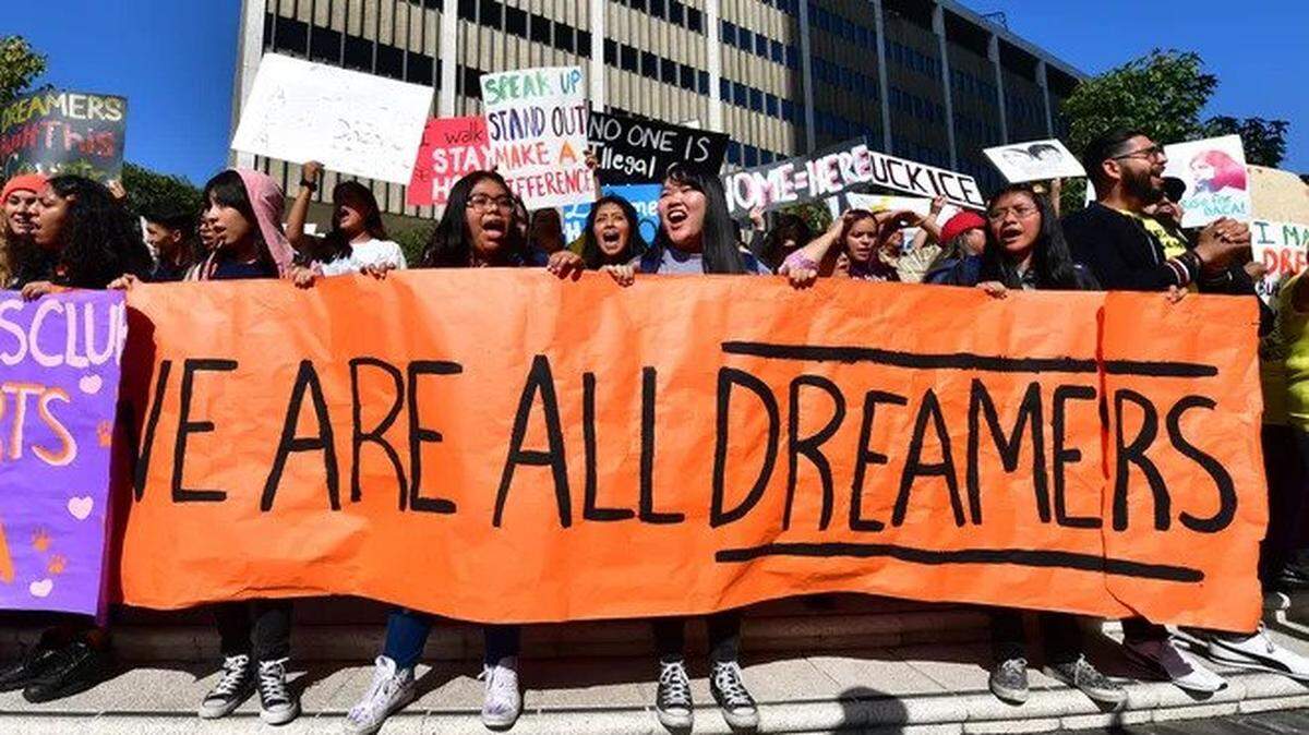 Advocates march in support of DACA, which protects some young undocumented immigrants from deportation.