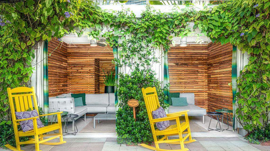 The Vines, cozy cabanas at the Kimpton Surfcomber in Miami Beach.
