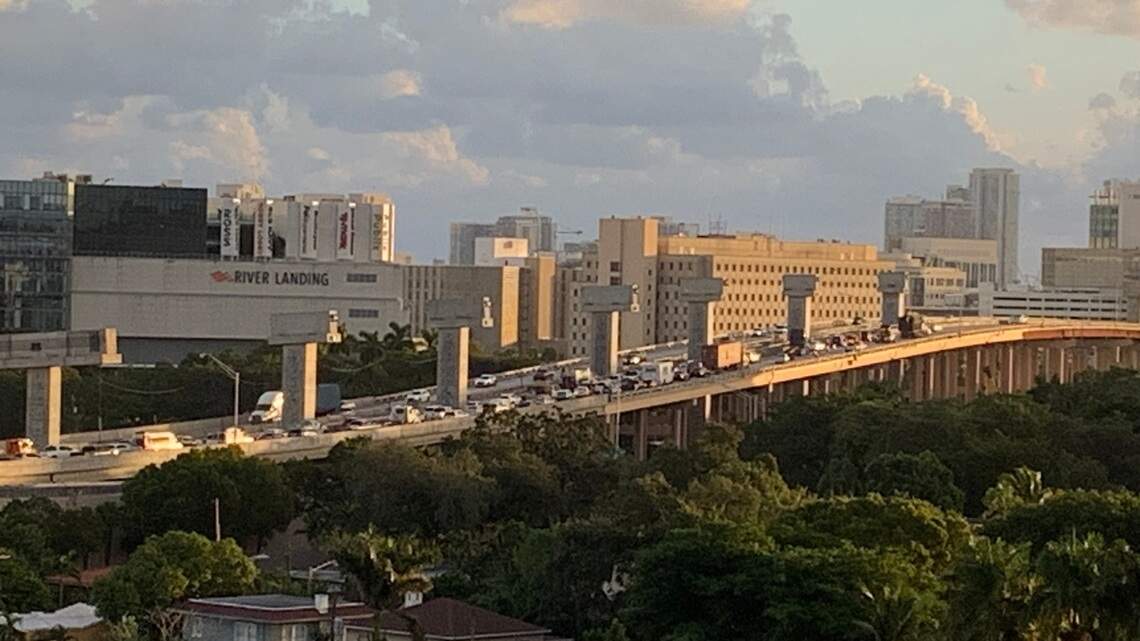 The Dolphin Expressway clears after being backed up from Miami River to the Palmetto