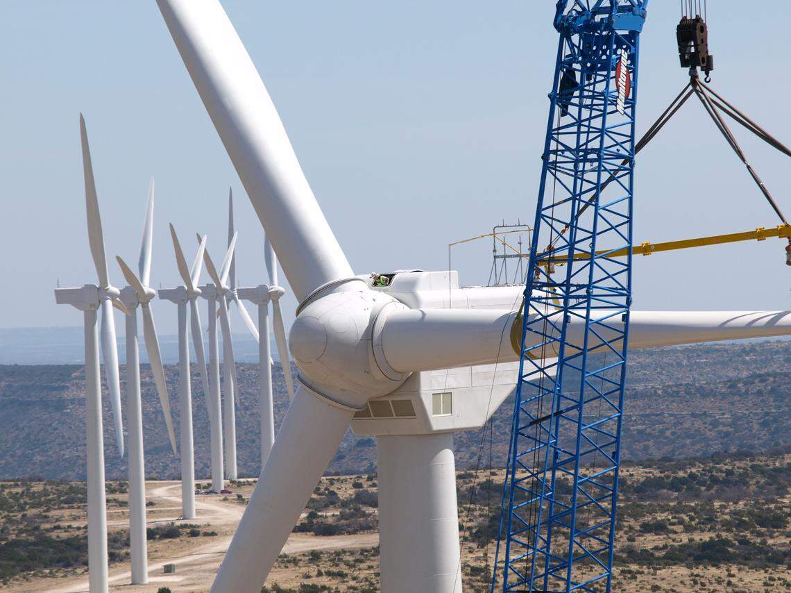 MasTec’s many infrastructure projects include wind farms in the U.S. west.