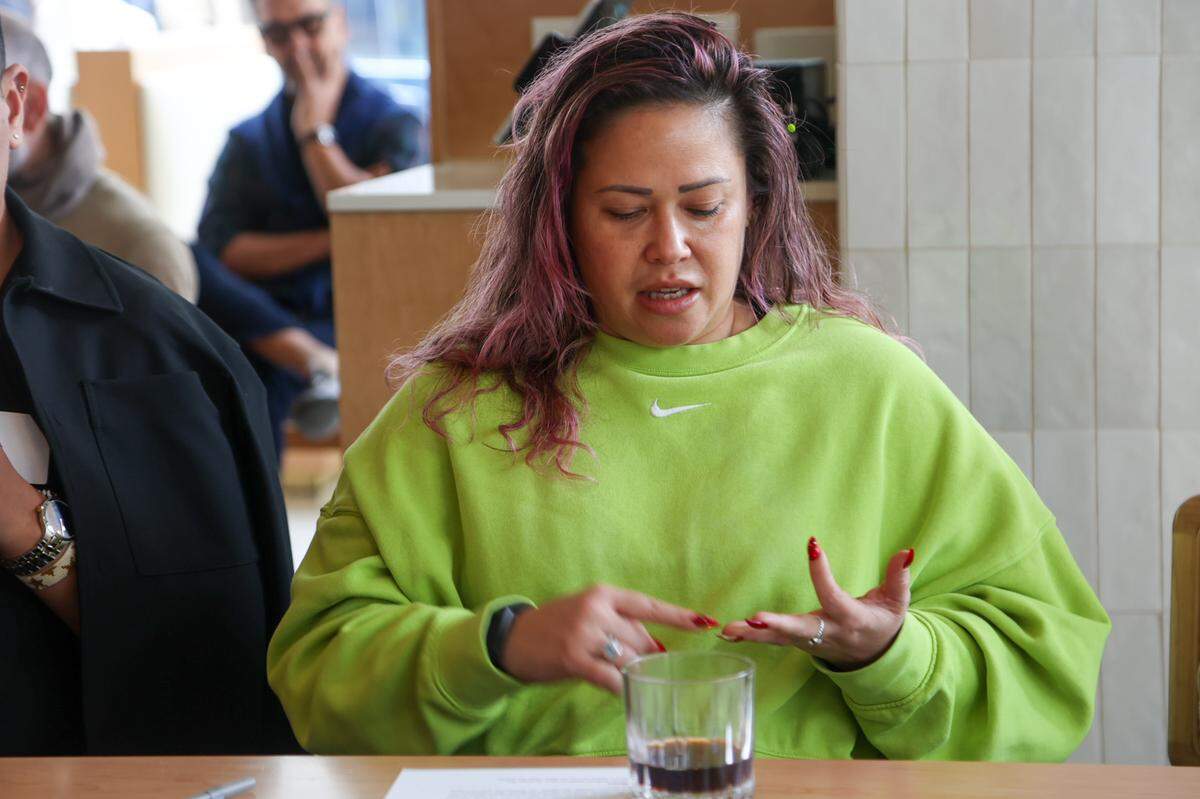 Ani Meinhold, chef of Phucyea and Pho Sho, talks about how she lost electricity for a month after Hurricane Irma which caused more than $300,000 in loses at the James Beard Foundation climate solutions event at Maty’s in Midtown on Wednesday, Jan. 22, 2024.