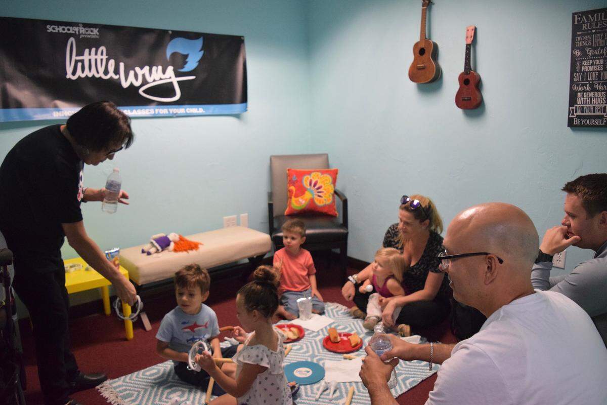 Little Wing preschoolers on Saturday at the new School of Rock in North Miami.