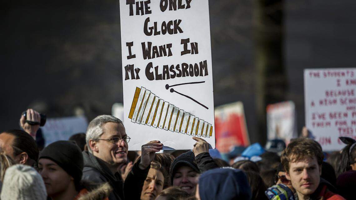 On March 24, 2018, students from Marjory Stoneman Douglas High School in Parkland, the scene of a mass shooting Feb. 14, 2018, were joined by more than 800,000 people as they marched in a nationwide protest demanding sensible gun control laws. Many of the students do not want their teachers to be armed. On May 8, 2019, Florida Gov. Ron DeSantis signed a bill into law that allows teachers to be armed in classrooms of public schools in the state.