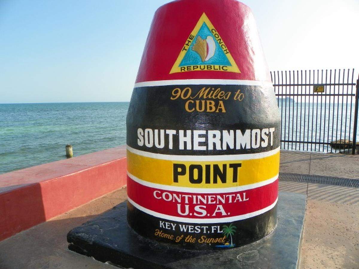 The giant concrete “buoy” is a must-see for many tourists to Key West. It’s located at the corner of Whitehead and South streets.