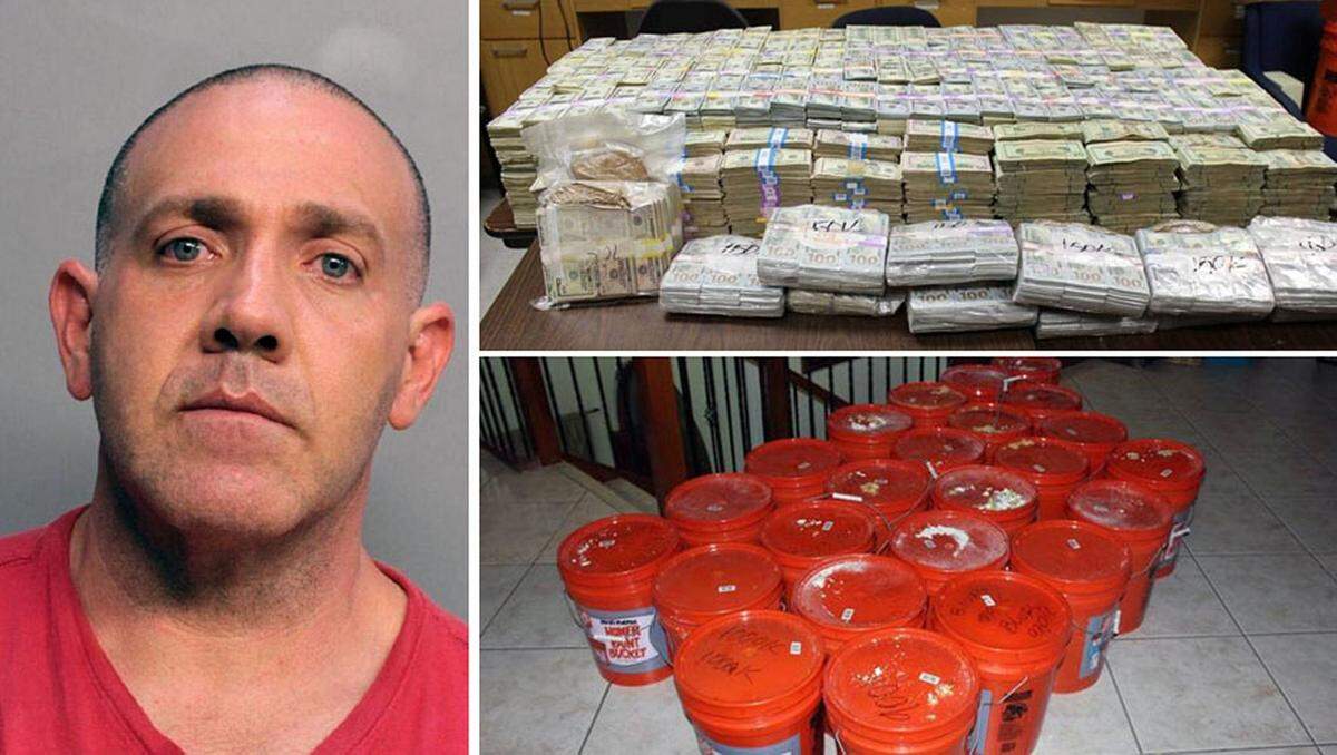 Miami's Luis Hernandez-Gonzalez pleaded guilty after police seized $22 million in cash stuffed in buckets inside his Miami Lakes home in 2016.